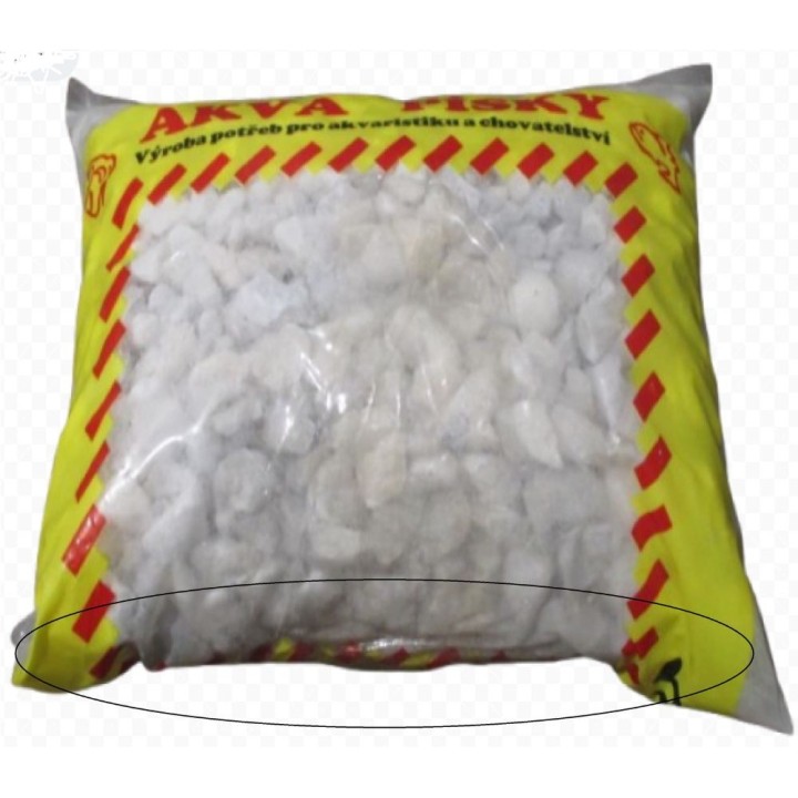 Poškozený Akvarijní štěrk č.3 Lhota 3kg bílý hrubý/1ks